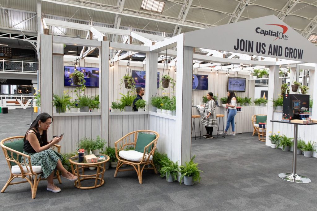 Imageco's sustainable exhibition stand featuring eco-friendly printing and recyclable Xanita.