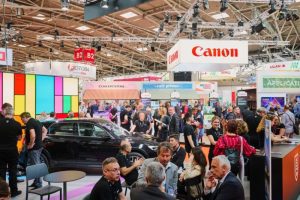 Exhibitors showcasing innovative printing solutions at FESPA events in Munich.