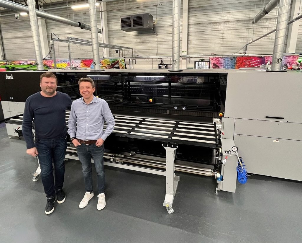 “Huge versatility with the new P5 350 HS,” says 3 Sixty’s Richard Inkin (pictured right) with fellow director Ben Newton about the LED hybrid printing system
