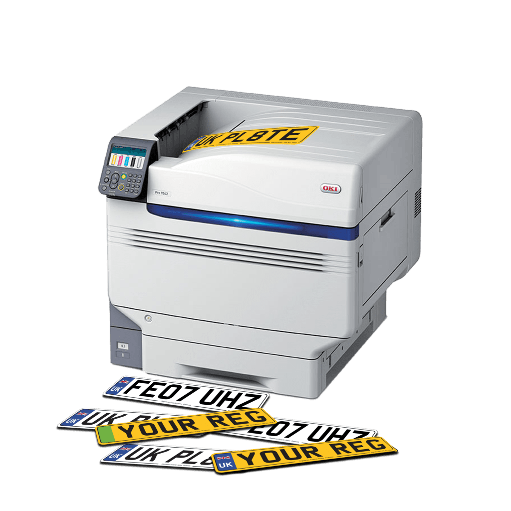 OKI Pro9542: Harness the Power of White Toner. The future of car number plate printing