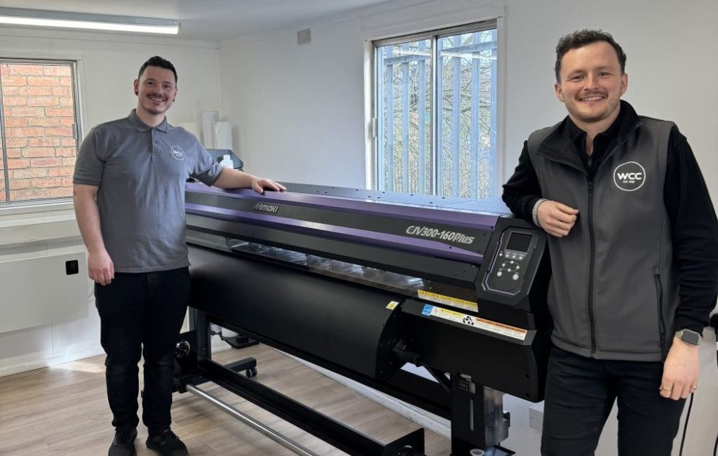 Christian Healey, Graphics Manager (left) and Mike Wright, Commercial Director, WCC Ltd with the Mimaki JV300-160plus